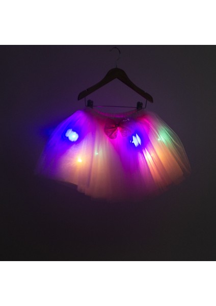 LED Peri Işıklı ,fiyonklu Kabarık Yılbaşı Tütü Etek -Yeni Yıl