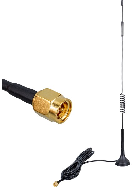 4g/lte 5dbi Yaylı Modem Router Wifi Adaptör Anteni (3 Metre Kablo - 30 cm Uzunluk)
