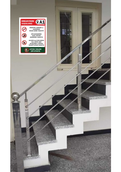 Ortak Alan Site Apartman Kuralları (Özelleştirebilinir) Tabela Levha 30X40CM Pvc