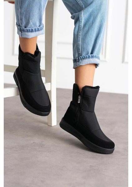 Kadın Kar Bot Su Geçirmez Fermuarlı Rahat ve Esnek Konforlu Kaliteli Ortopedik