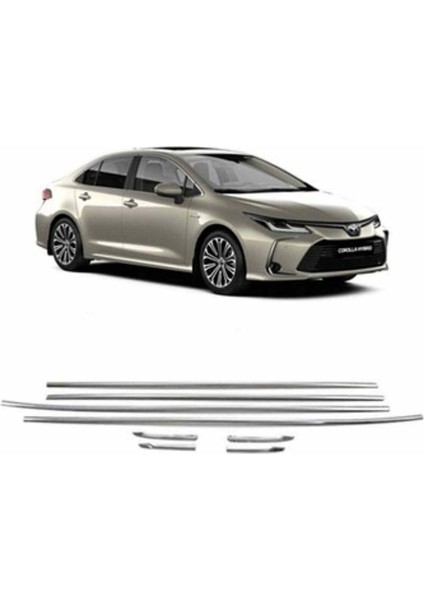 Toyota Corolla Cam Çıtası 8 Parça Krom Komple 2019-2021 Arası