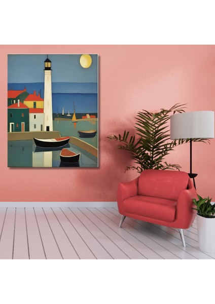 Renkli Baskılı Sayılarla Boyama Hobi Seti (Çerçeveli-Büyük Boy) 95X125 Cm: Deniz Feneri 3 modelleri