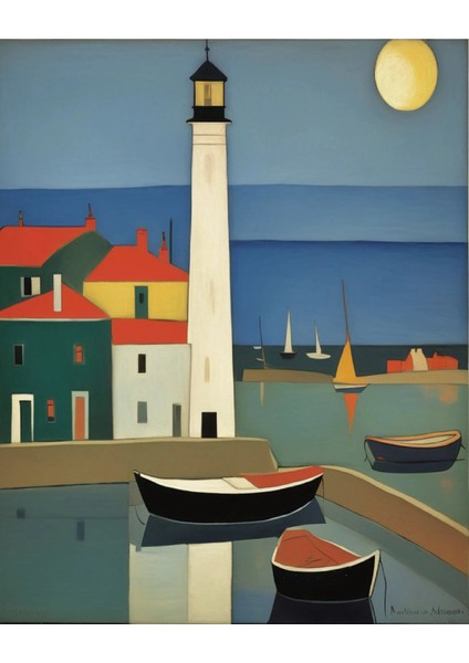 Renkli Baskılı Sayılarla Boyama Hobi Seti (Çerçeveli-Büyük Boy) 95X125 Cm: Deniz Feneri 3 fırsatları