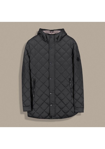 Intervıew Kapüşonlu Kapitone Kaban Siyah - L