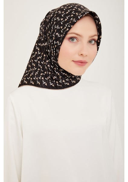% 100 Twill Ipek Eşarp 4001D 81 Siyah
