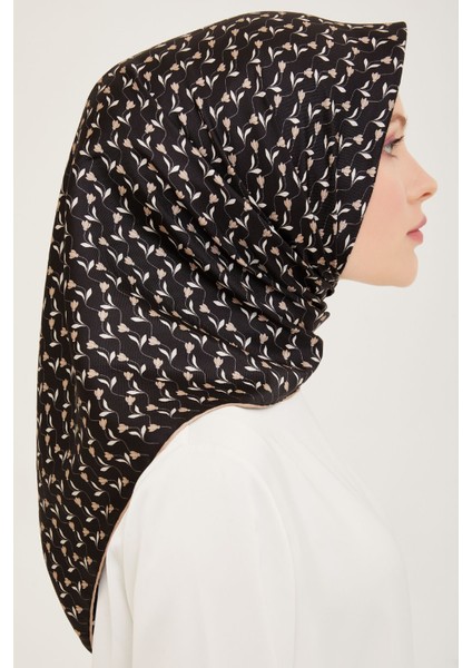 % 100 Twill Ipek Eşarp 4001D 81 Siyah