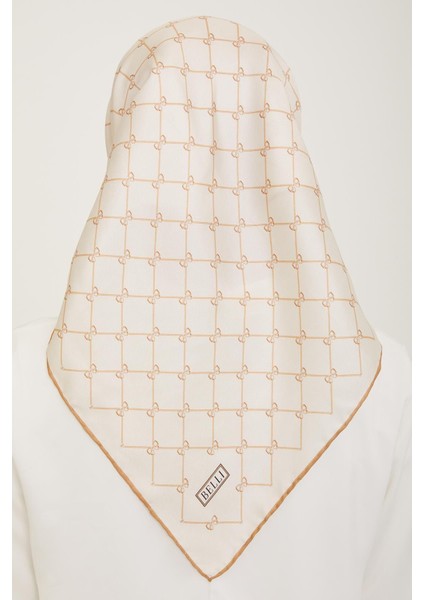 % 100 Twill Ipek Eşarp 4006-06 Krem
