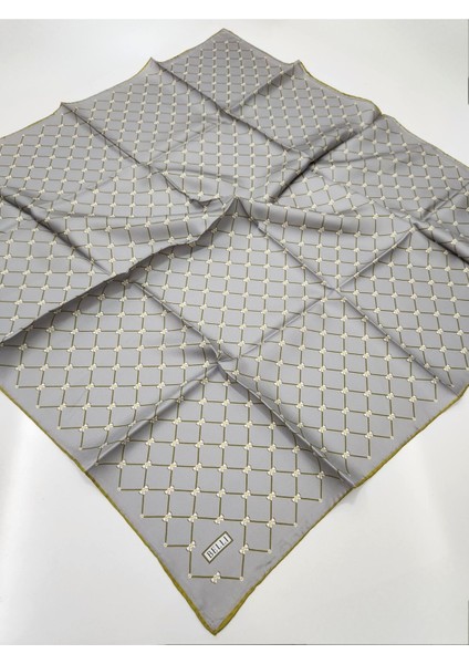 % 100 Twill Ipek Eşarp 4006-50 Gri