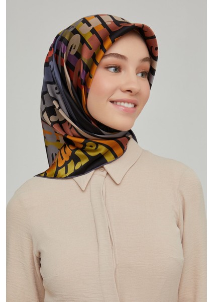Nostalji Serisi %100 Twill Ipek Eşarp 8617D 09