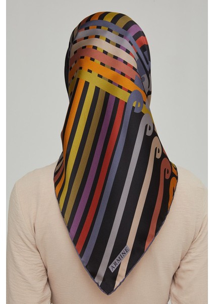 Nostalji Serisi %100 Twill Ipek Eşarp 8617D 09