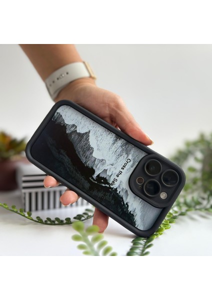 Siyah Dalga Desenli Yüksek Bambu Apple iPhone Kılıfı Apple iPhone 14