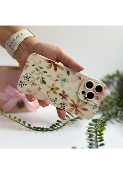 Çiçek Duvar Desenli Sert Silikon Apple iPhone Telefon Kılıfı Apple iPhone 14 modelleri