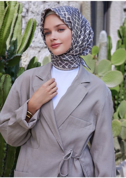% 100 Twill Ipek Eşarp 4062DM 03