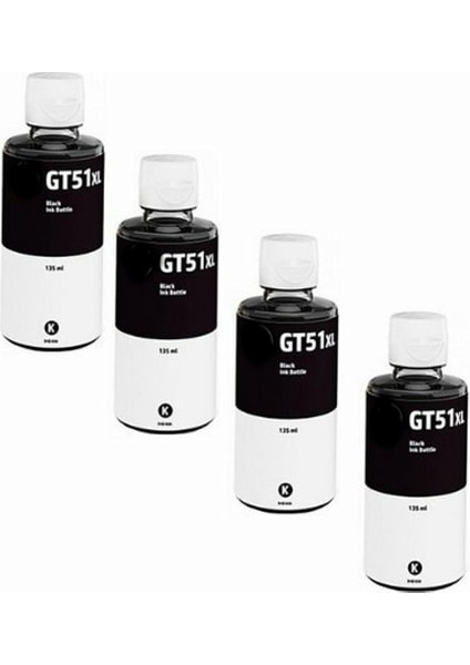 HP GT51XL-GT52 Deskjet Siyah Dörtlü (4 Adet) Ink Tank 310/315/316/319/410/415/419