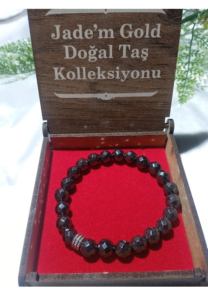 Faset Kesim Hematit Doğal Taşlı Bileklik modelleri