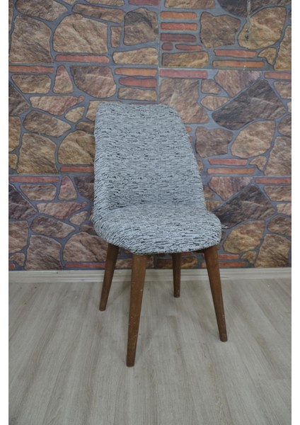 Retro Sandalye Kılıfı Kırçılı Gri