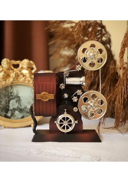 Nostaljik Film Makinesi Tasarım Hareketli - Çekmeceli Müzik Kutusu & Takı Kutusu