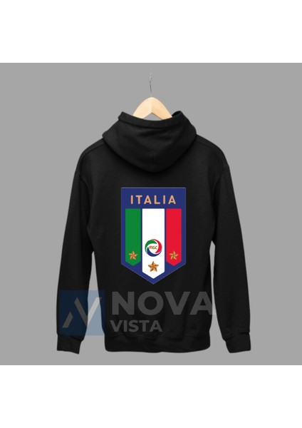 Italya Italia Milli Takım Forma Baskılı Unisex Fermuarlı Kapüşonlu Ceket