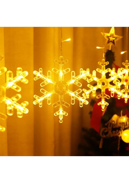 8 Fonksiyonlu Büyük Kar Tanesi LED Dekoratif Kar Tanesi LED Işık Yılbaşı Aydınlatma Yılbaşı Işığı Perde LED Sarkıt LED Yılbaşı Dekorasyon Büyük Kar Tanesi LED Aydınlatma