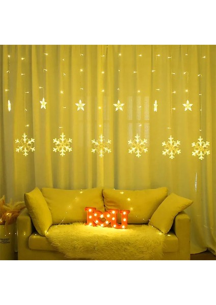 8 Fonksiyonlu Büyük Kar Tanesi LED Dekoratif Kar Tanesi LED Işık Yılbaşı Aydınlatma Yılbaşı Işığı Perde LED Sarkıt LED Yılbaşı Dekorasyon Büyük Kar Tanesi LED Aydınlatma