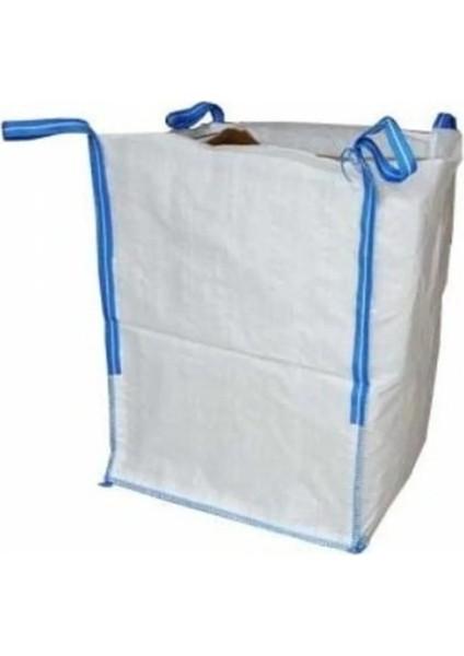 Büyük Boy 90 x 90 x 150 cm Sanayi Tipi Big Bag Grit Solucan Çuval 1 Ton Kapasiteli Alt Kapalı Üst Açık