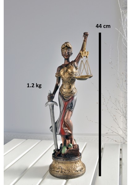 Büyük Adalet Heykeli 44 cm (Themis) Terazi Biblo