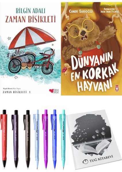 Dünyanın En Korkak Hayvanı ve Zaman Bisikleti 1 2'li Set - Kalem