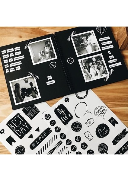 Siyah 80 Yapraklı Defter, Foto Albüm, Polaroid Foto Albüm, Anı Defteri
