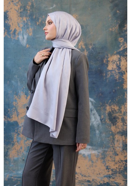 Fall Winter Ipeksi Jakar Şal Gümüş 9018-09
