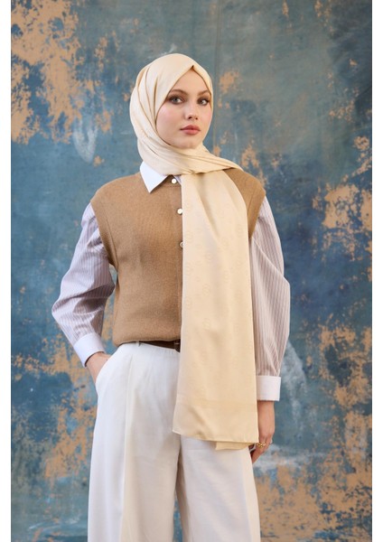 Fall Winter Ipeksi Jakar Şal Gümüş 9018-09