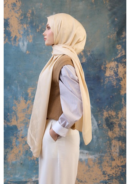 Fall Winter Ipeksi Jakar Şal Gümüş 9018-09