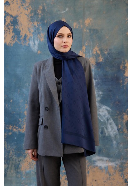 Fall Winter Ipeksi Jakar Şal Gümüş 9018-09
