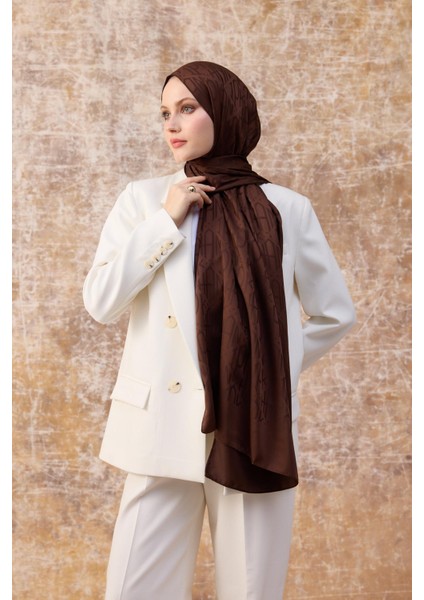 Fall Winter İpeksi Jakar Şal Kahverengi 9020-08 modelleri