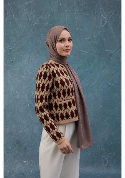 Fall Winter Ipeksi Jakar Şal Gece Mavi 9019-32