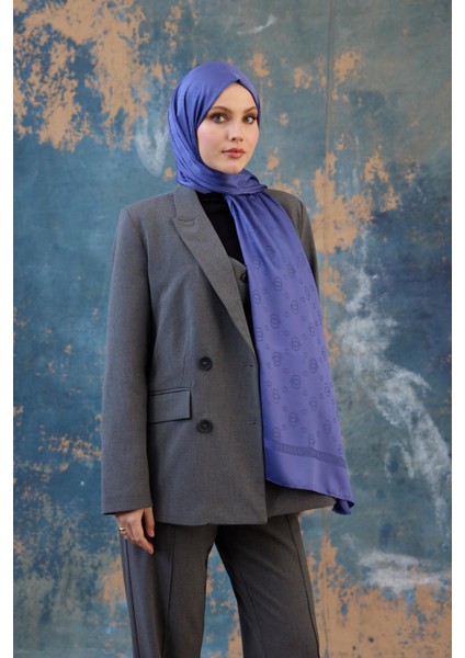 Fall Winter Ipeksi Jakar Şal Gümüş 9018-09