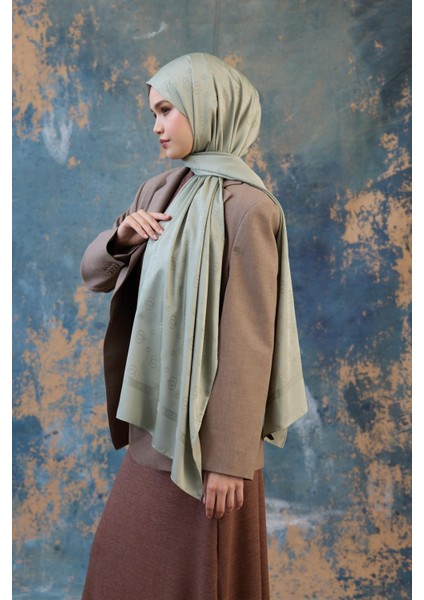 Fall Winter Ipeksi Jakar Şal Gümüş 9018-09