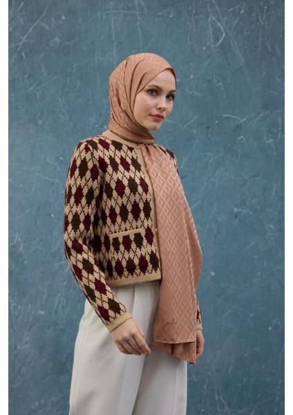 Fall Winter Ipeksi Jakar Şal Gece Mavi 9019-32