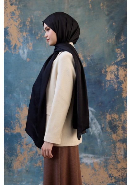 Fall Winter İpeksi Jakar Şal Siyah 9018-06 modelleri