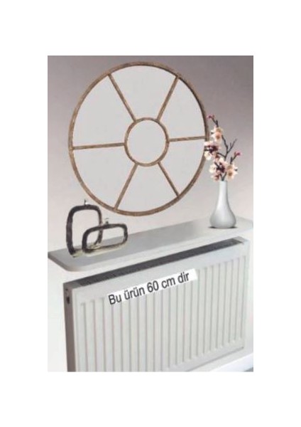 Beyaz Petek Üstü Tak Çıkar , Uçan Raf & Dresuar Duvar Montajsız Oval Kesim 60 cm
