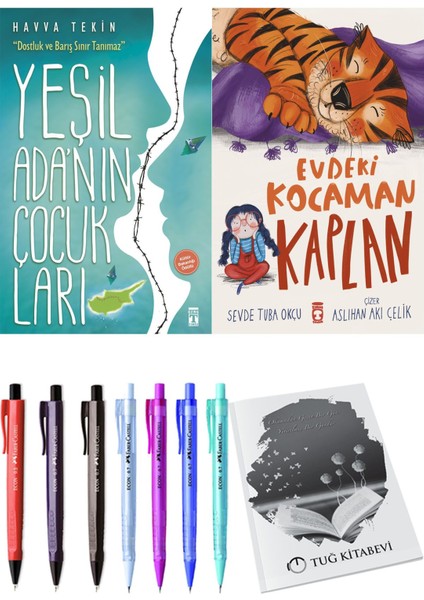 Evdeki Kocaman Kaplan ve Yeşil Adanın Çocukları 2'li Set - Kalem