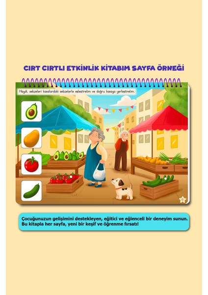 Minik Dahiler: Konuşmayı ve Dikkati Geliştiren Cırt Cırtlı Etkinlik Kitabım 2-4 Yaş - Montessori Uyumlu Eğitici Oyuncaklar, Okul Öncesi Eğitim Kitapları