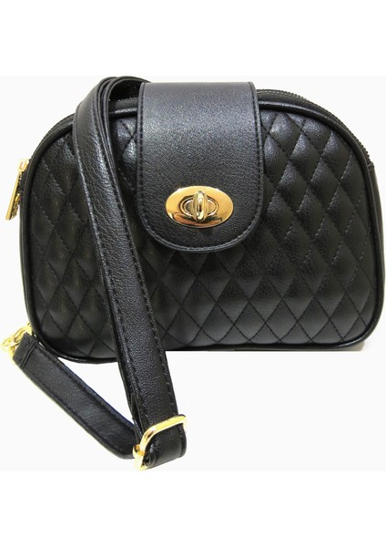 Kadın Çapraz Çanta Siyah Kapitone