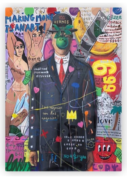 Takım Elbiseli Adam Pop Art Ahşap Poster 20X29 cm