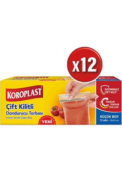 Çift Kilitli Dondurucu Torbası Küçük Boy 10 x 15 cm 12'li x 12 Adet