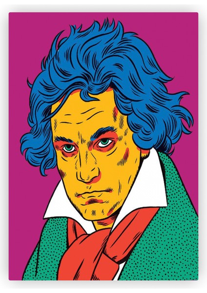 Ludwig Van Beethoven Modern Sanat Ahşap Poster 20X29 cm