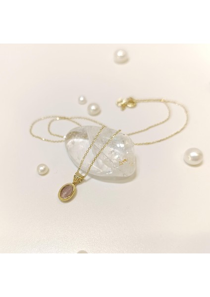 Açık Füme Kedi Gözü Kolye 14 Ayar Altın Hd Videolu