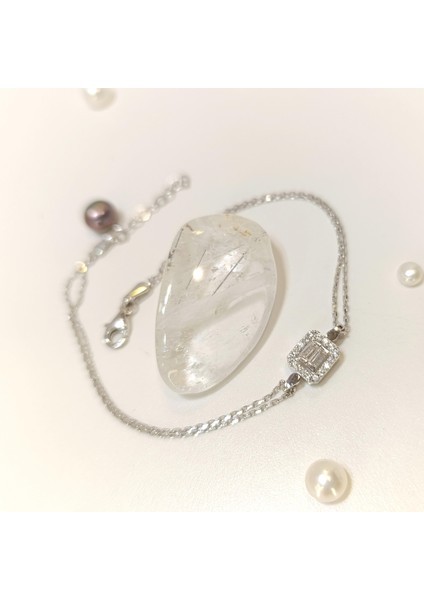 Baget Taşlı Bileklik Künye 14 Ayar Altın