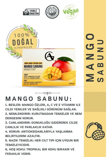 Doğal Mango Sabunu 150G modelleri