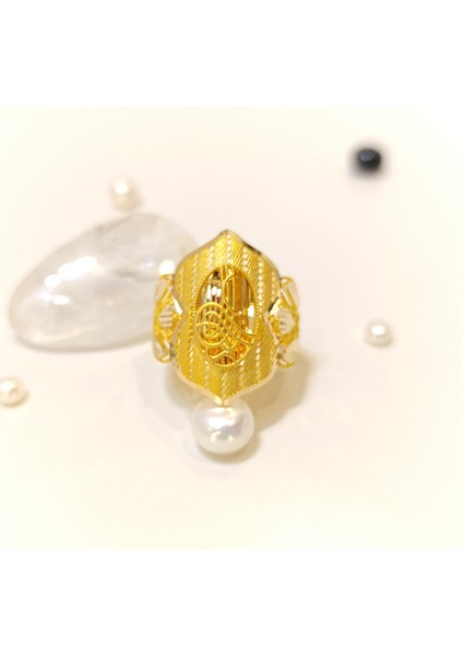 Tuğralı Taşsız Yüzük 14 Ayar Altın modelleri