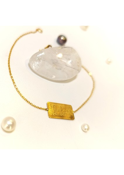 1gr 24K Külçe Altınlı Bileklik Altın Zincir 14 Ayar HD VİDEOLU